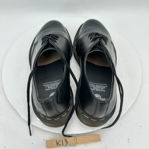 Dr Martens The Original 14046 Women Size 6 Black Leather Low Top Derby Shoes - Picture 9 of 11